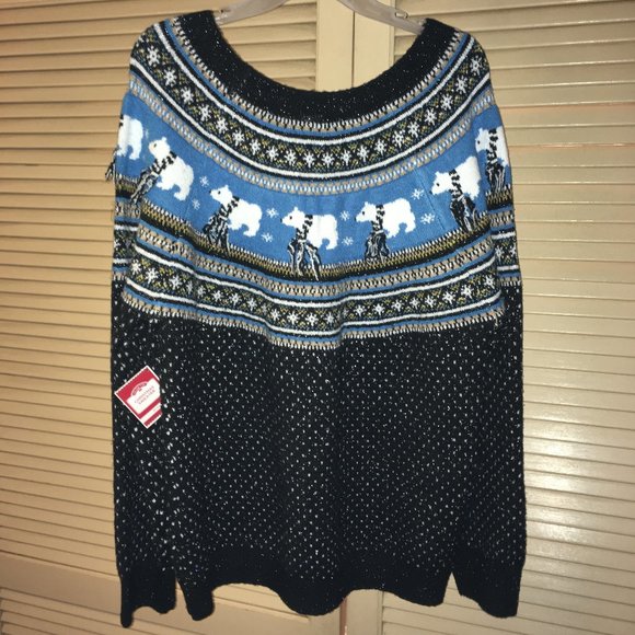 NWT Polar Bear Christmas Sweater 1X - Picture 3 of 12